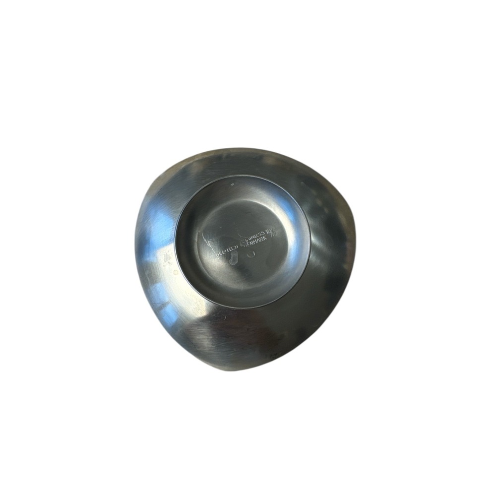 Vintage Danish Modern Stainless Steel Candle Dish Plate Anmark Denmark‎ MCM